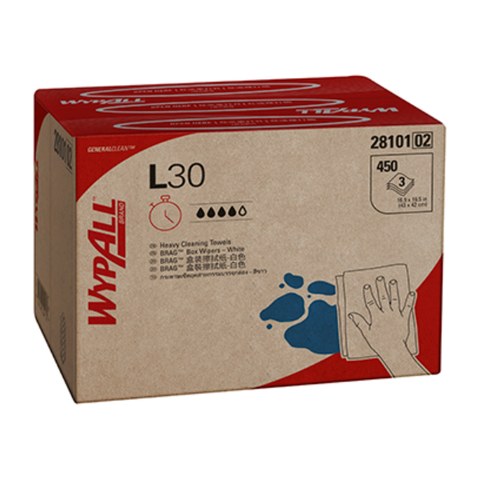 WYPALL® L30 Wipers 450's Brag Box — product code 28101