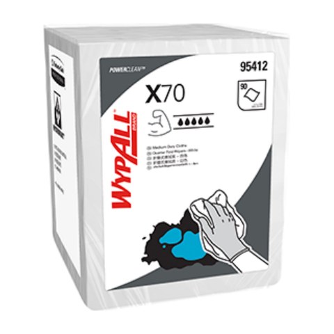 WYPALL® X70 Quarter Fold Wipers 90 sh / 8 packs — product code 95412